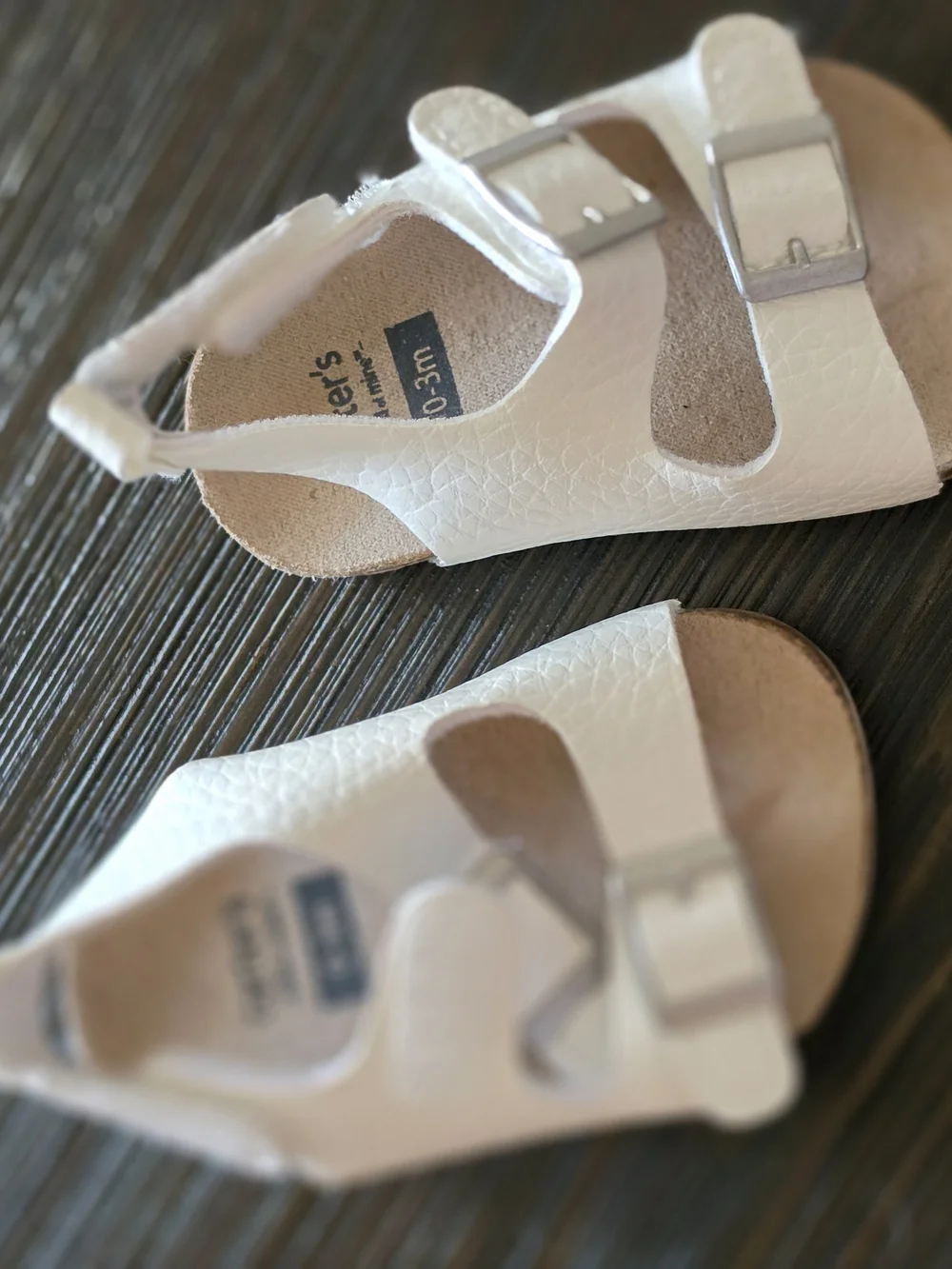 Carters Kids White Buckle Sandals 0-3m